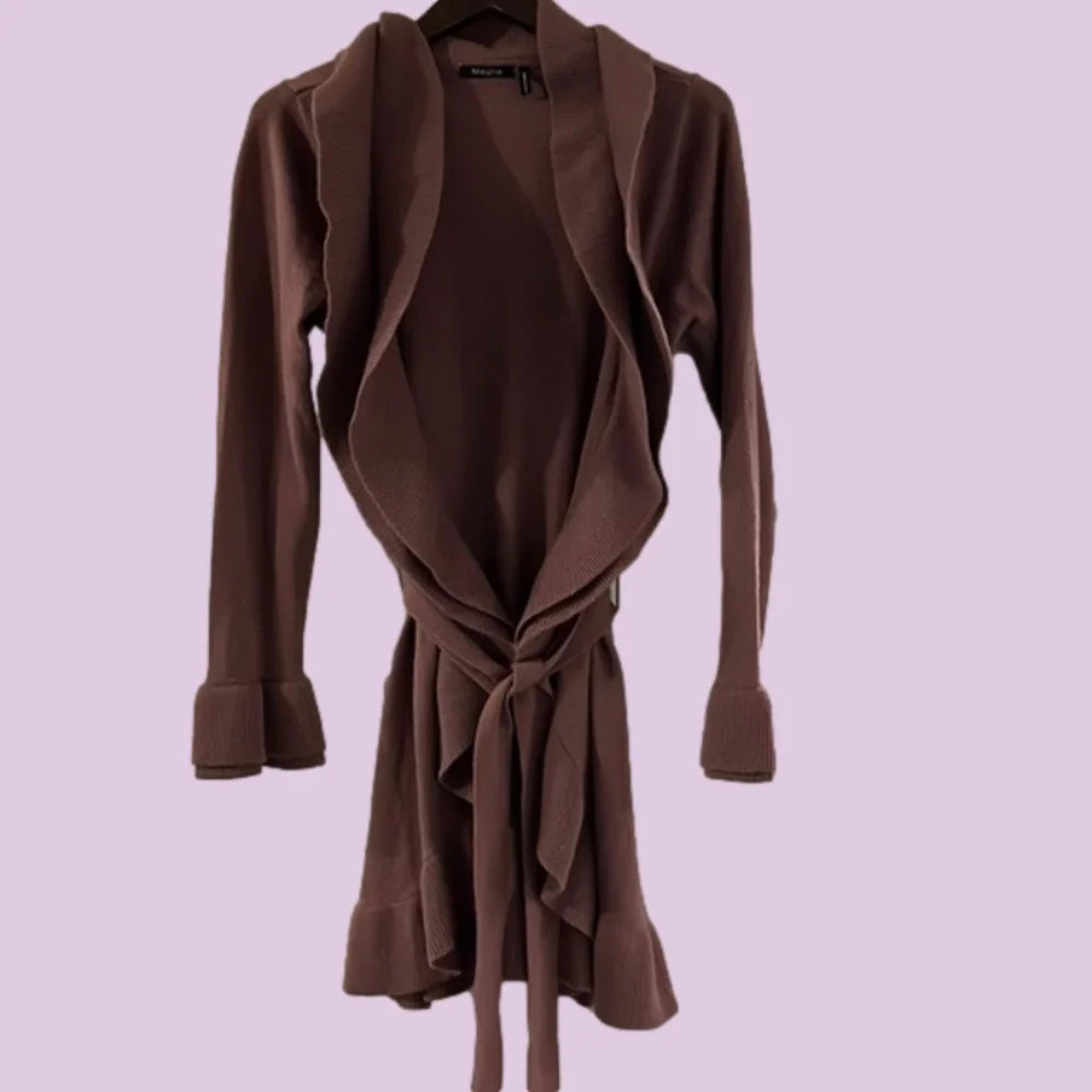 MAGLIA S ruffle detail cardigan dusty  purple